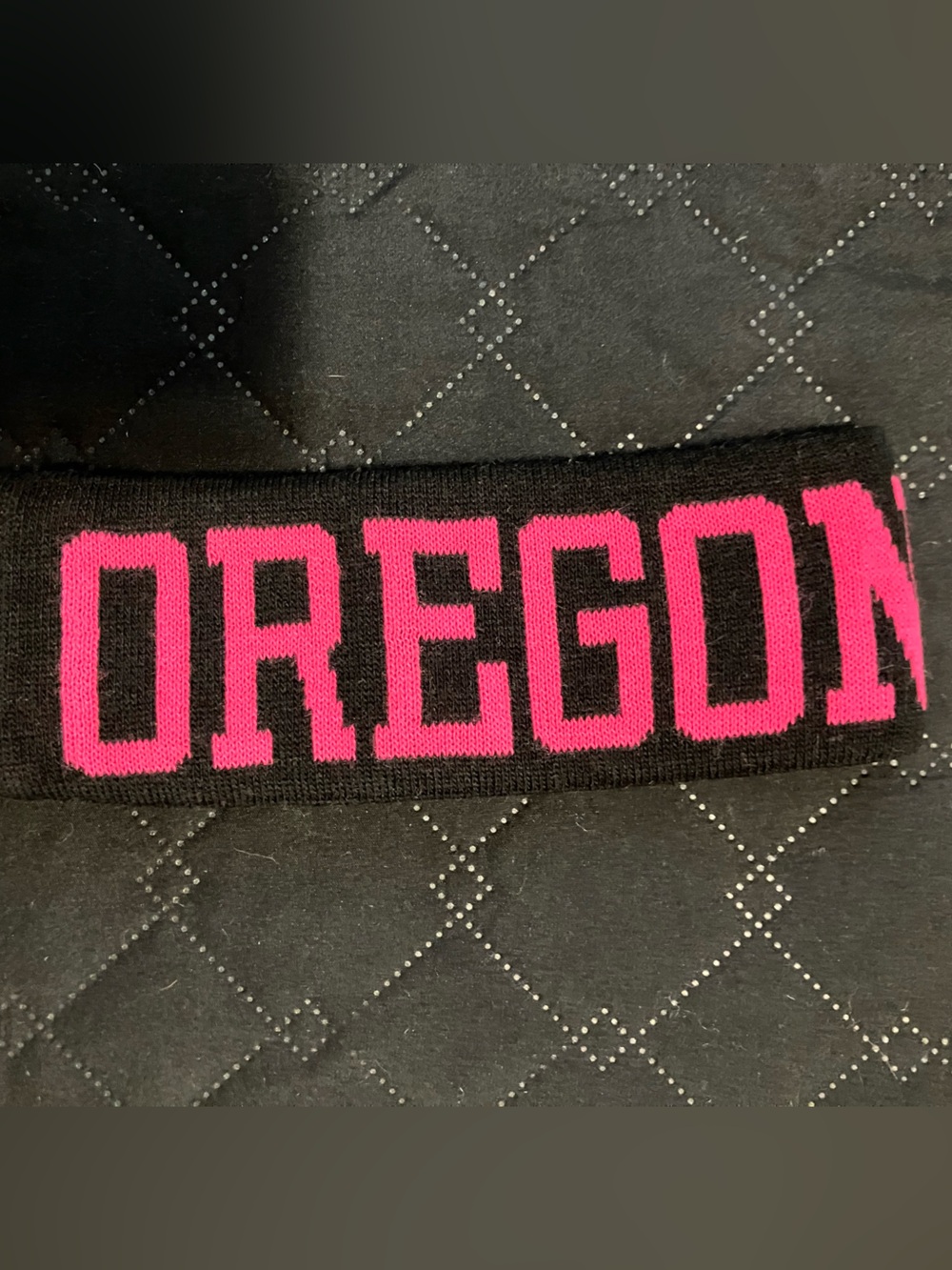 Kids Black Leggings with Hot Pink 'OREGON' Logo